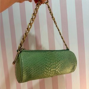 Rare Juicy Couture Vintage Green Leather Barrel Bag